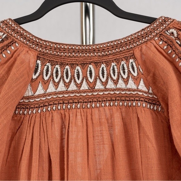 Free People Dream Weaver V-Neck Embroidered Tunic size S - Picture 10 of 16